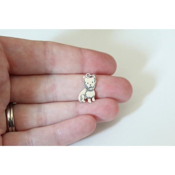 Sterling Silver Yorkie Dog Charm, Silver Yorkie Dog Charm, Yorkie Dog Charm - Picture 1 of 4